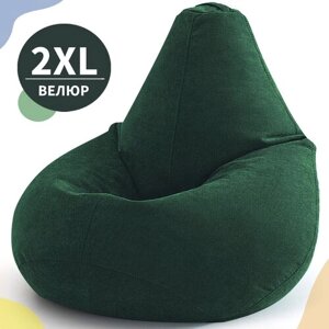 Кресло-мешок Груша, MyPuff, размер XХL-Миди, мебельный велюр, зеленый