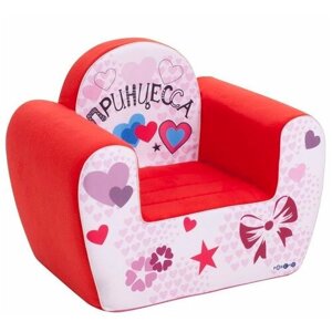 Кресло PAREMO детское серии Инста-малыш, 38 x 38 см, обивка: велюр, цвет: красный