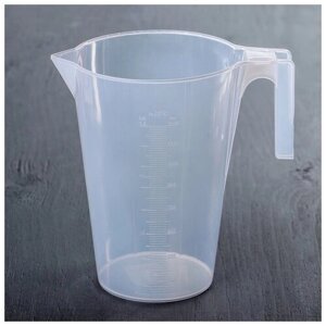 Кувшин мерный, 1,5 л, цвет прозрачный, пластиковая посуда для кухни, кухонная утварь