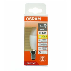 Лампа "свеча" светодиодная OSRAM LED Star 7Вт 2700К E14