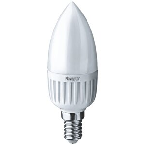 Лампа светодиодная LED 5вт E14 теплый матовая свеча | код. 18861 | NAVIGATOR (2шт. в упак.)