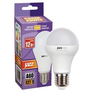 Лампа светодиодная PLED- SP A60 12w E27 3000K 230/50 Jazzway груша, 2 шт