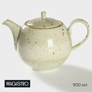 Magistro Чайник фарфоровый заварочный Magistro Mediterana, 900 мл, цвет бежевый