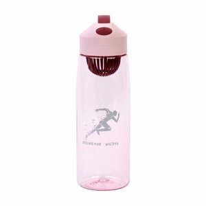Мастер К Бутылка для воды, 550 мл, "Движение - жизнь", розовая