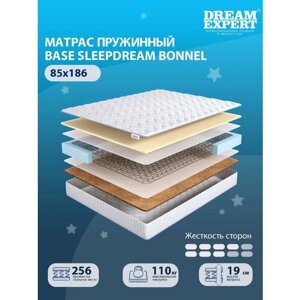 Матрас DreamExpert Base SleepDream Bonnel средней и выше средней жесткости, односпальный, зависимый пружинный блок, на кровать 85x186