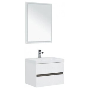 Мебель для ванной Aquanet Беркли 60 белый/дуб рошелье (зеркало белое)
