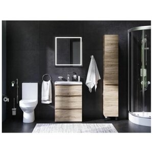 Мебель для ванной Gem UK91SA унитаз, сиденье, тумба 60см, раковина, зеркало, душевой уголок, смеситель +встраиваемый с гигиеническим душем, аксессуары