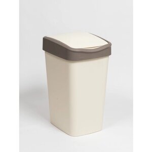 Мусорное ведро для кухни 20л с крышкой Tandem, цвет слоновая кость / контейнер для мусора для туалета
