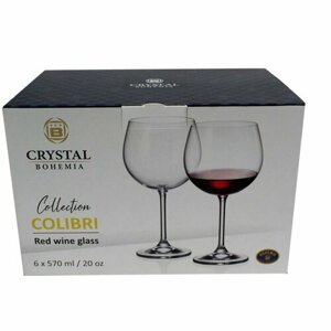 Набор бокалов для красного вина Crystal Bohemia COLIBRI 570мл 6 шт