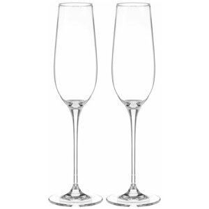 Набор бокалов Wilmax Crystalline для шампанского, 260 мл, 2 шт., прозрачный