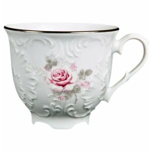 Набор чайных чашек 250 мл 6 шт Cmielow "Рококо /Серая роза /платина"264428