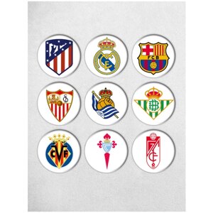 Набор из 9 значков 3 см Футбол Испания / Значки