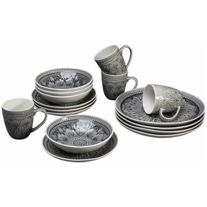Набор посуды Sicily, KARE Design, коллекция "Сицилия", количество предметов 16 27*10*27, Керамика, Серый