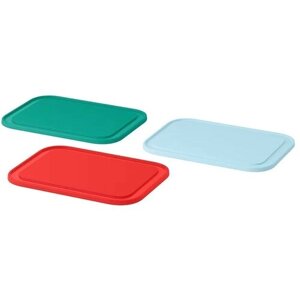 Набор разделочных досок икеа IKEA 365+22х16 см, 3 шт, зеленый/красный/голубой