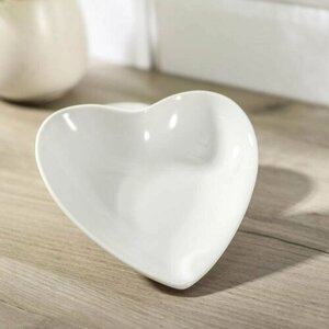 Набор салатников керамических «Сердца», 2 предмета, 1312,5 см, цвет белый (комплект из 6 шт)