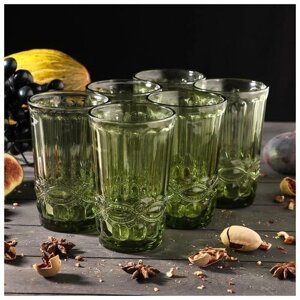 Набор стаканов Magistro «Ла-Манш», 350 мл, 8812,5 см, 6 шт, цвет зелёный