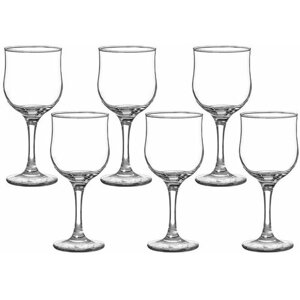 Набор стеклянных бокалов для вина Tulipe, 240 мл, 6 шт