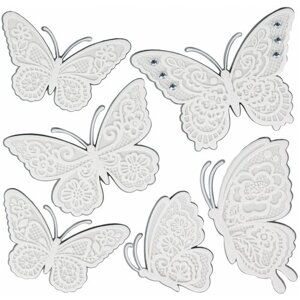 Наклейка 3D Белые бабочки