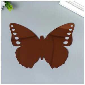 Наклейка интерьерная зеркальная "Бабочка ажурная" шоколад 21х15 см, 3 штуки