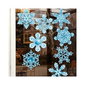 Наклейки на окна новогодние «Хрустальные снежинки»