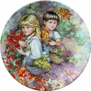 Наш сад, винтажная тарелка из серии "Мои воспоминания", Wedgwood, Mary Vickers