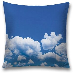 Наволочка декоративная на молнии, чехол на подушку JoyArty "Быстрые облака" 45х45 см