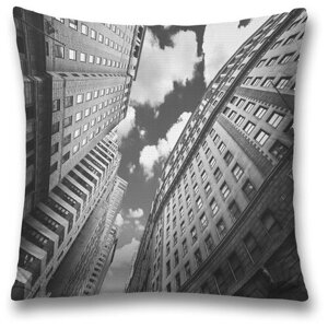 Наволочка декоративная на молнии, чехол на подушку JoyArty "Уличные путешествия" 45х45 см