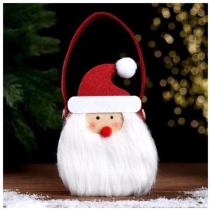 Новогодняя корзинка для декора «Дед Мороз» 12,5 8,5 24 см