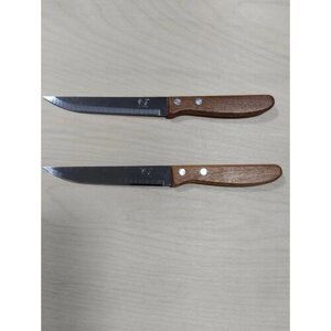 Нож кухонный овощной, гладкий, маленький, длина лезвия-11.5 см, с деревянной ручкой, набор-2 шт.