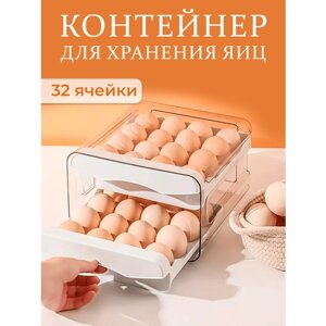 Органайзер для хранения яиц 2 яруса, контейнер подставка для яиц в холодильник