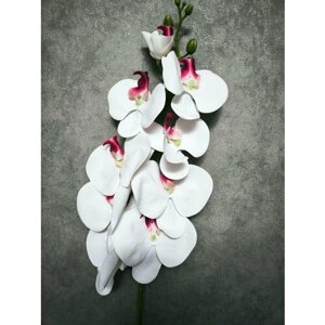 Орхидея реалистичная искусственная, 96 см, белая. силикон