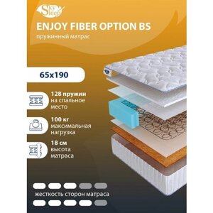 Ортопедический матрас SkySleep с зависимыми пружинами ENJOY FIBER OPTION BS на кровать 65x190