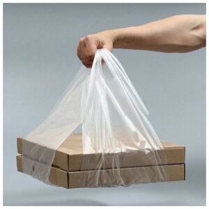 Пакет майка, полиэтиленовый "Для пиццы", прозрачный 32 х 60 см, 18 мкм (100 шт)