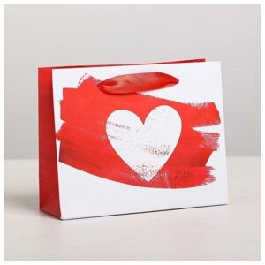 Пакет подарочный ламинированный горизонтальный «Love», S 15 x 12 5,5 см