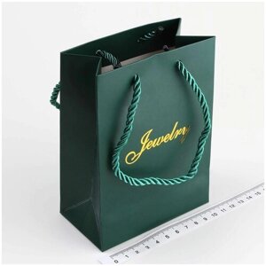 Пакет подарочный универсальный, из картона, цвет зеленый, 10 шт
