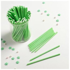Палочки для кейкпопсов, 100,2 см, 100 шт, цвет зелёный