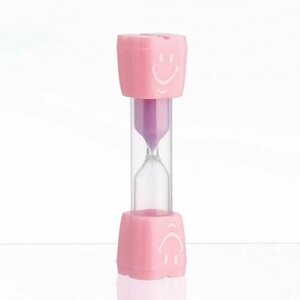 Песочные часы "Смайл" на 3 минуты, 9 х 2.3 см, розовые (комплект из 21 шт)