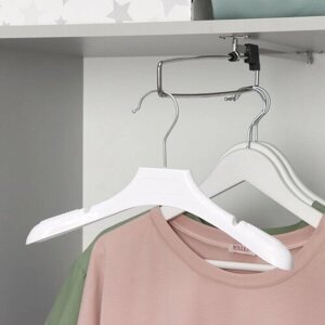 Плечики - вешалка для одежды, широкие плечи, 31417 см, цвет белый