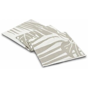 Пляжное полотенце из турецкого длинноволокнистого хлопка Leaf, 100*180 см, белый/льняной (white/flax)