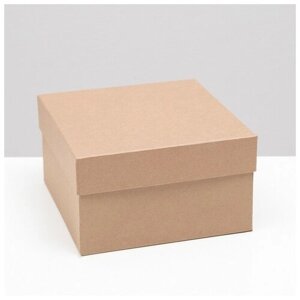 Подарочная коробка крафт, 20 х 20 х11,5 см