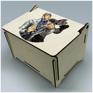 Подарочная коробка шкатулка с крышкой на петлях УФ рисунок размер 16,5x12,5 см аниме JOJO - 24