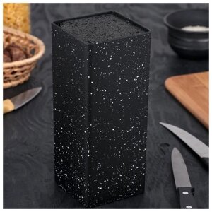 Подставка для ножей с наполнителем Доляна «Зефир», 2210 см, цвет чёрный, материал пластик