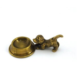 Подставка «Собачка с тарелочкой», бронза, размер 11 х 5,2 х 4 см