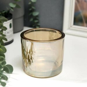 Подсвечник стекло на 1 свечу "Стакан" прозрачный оранжевый 8х9,3х9,3 см (комплект из 4 шт)
