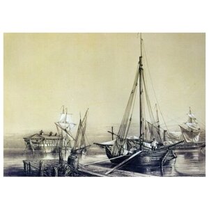 Постер на холсте Средневековый корабль (Medieval ship) 70см. x 50см.