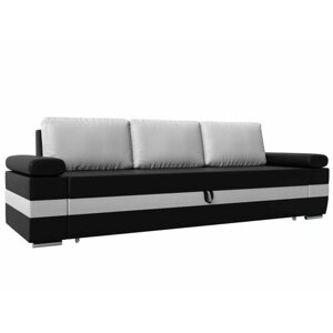 Прямой диван Канкун, Экокожа черная и белая