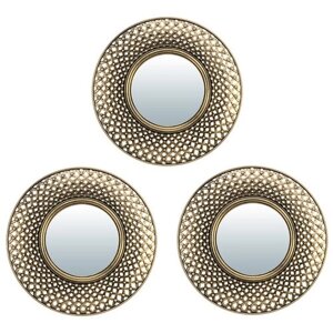 QWERTY Комплект декоративных зеркал "Булонь", бронза, 3шт, D12 см