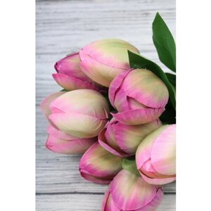 Розовые Тюльпаны, Искусственные декоративные, 7 шт на 1 ветке, Искусственные растения для интерьера и декора