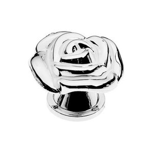 Ручка кнопка CAPPIO Rose 01, белая с серебряным