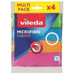Салфетка из микрофибры Vileda Colors, мультицвет, 4 шт., 4 лист., 1 уп.
